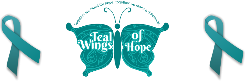 Teal Wings Of Hope - Ovarian Cancer Awareness Month 2018 Australia (785x261), Png Download