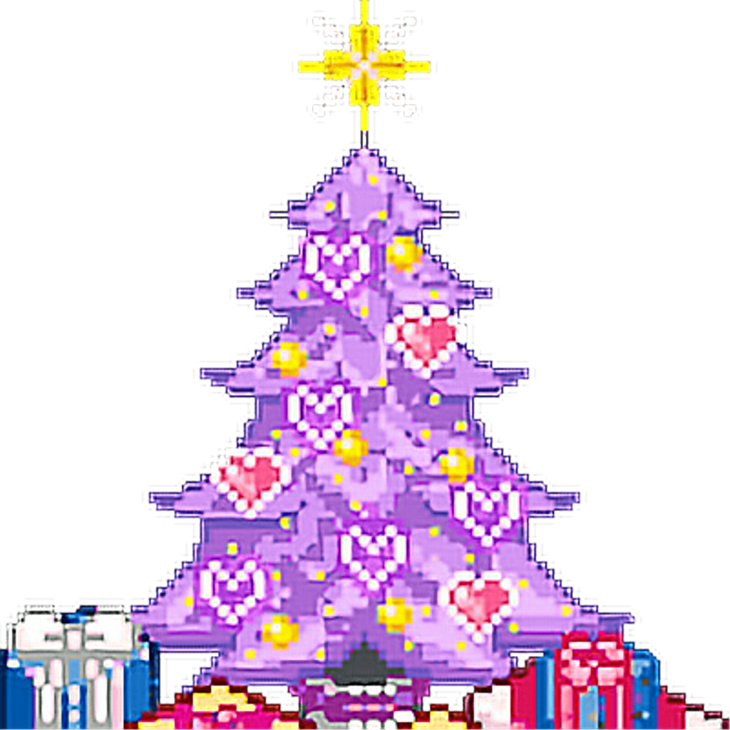 🎄 • Kawaii Cute Purple Cutesticker Pixels Pixel Art - Kawaii Christmas Tree Gif (1024x1024), Png Download