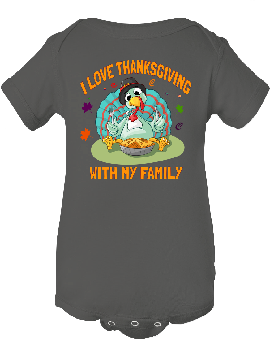 I Love Thanksgiving With My Family Funny Turkey Baby - We Droppin Boys Shirt (960x1200), Png Download