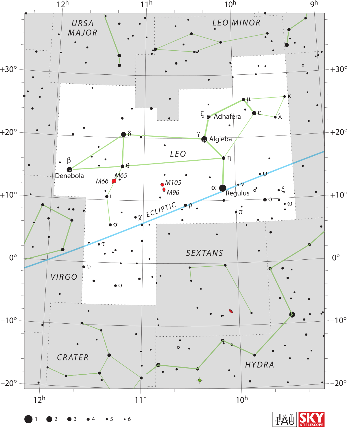Leo Constellation Star Map (1200x1475), Png Download