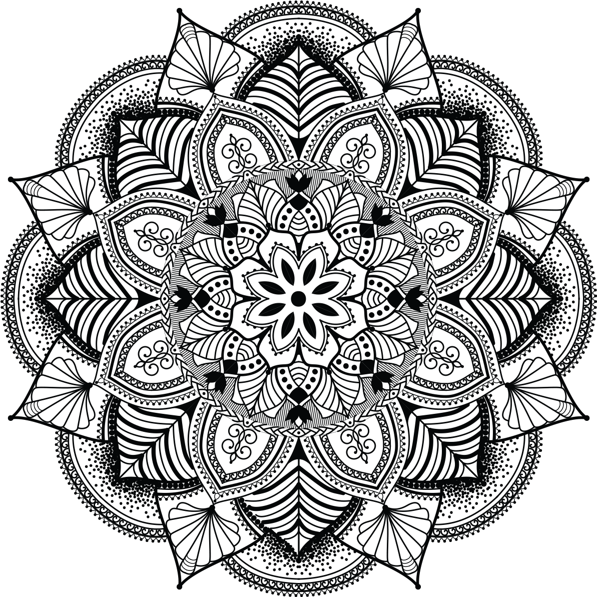 Sticker Boheme Mandala Design Ambiance Sticker Col - Blue And Purple Mandalas (1200x1200), Png Download