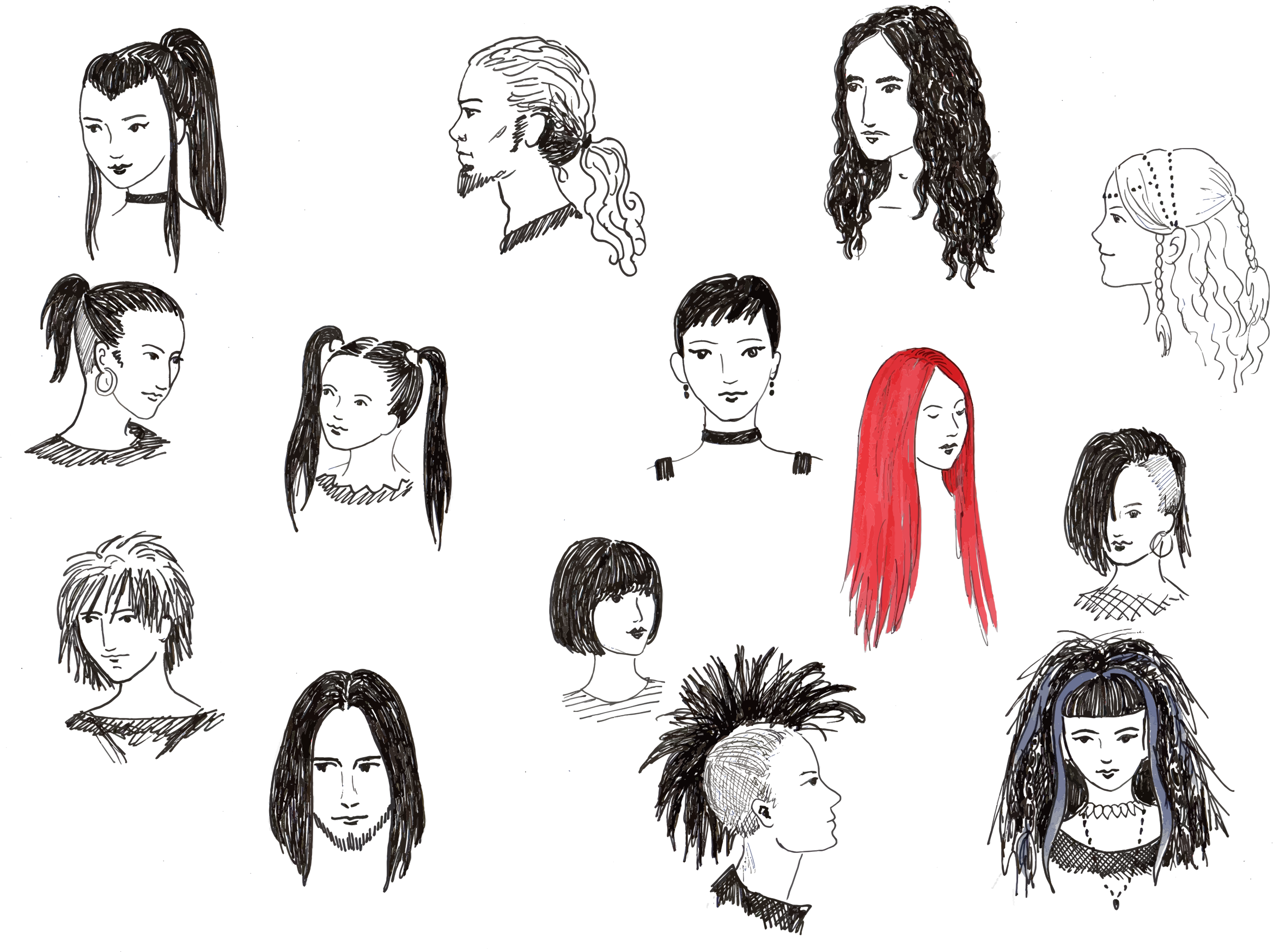 This Free Icons Png Design Of Head Sketches (2337x1749), Png Download