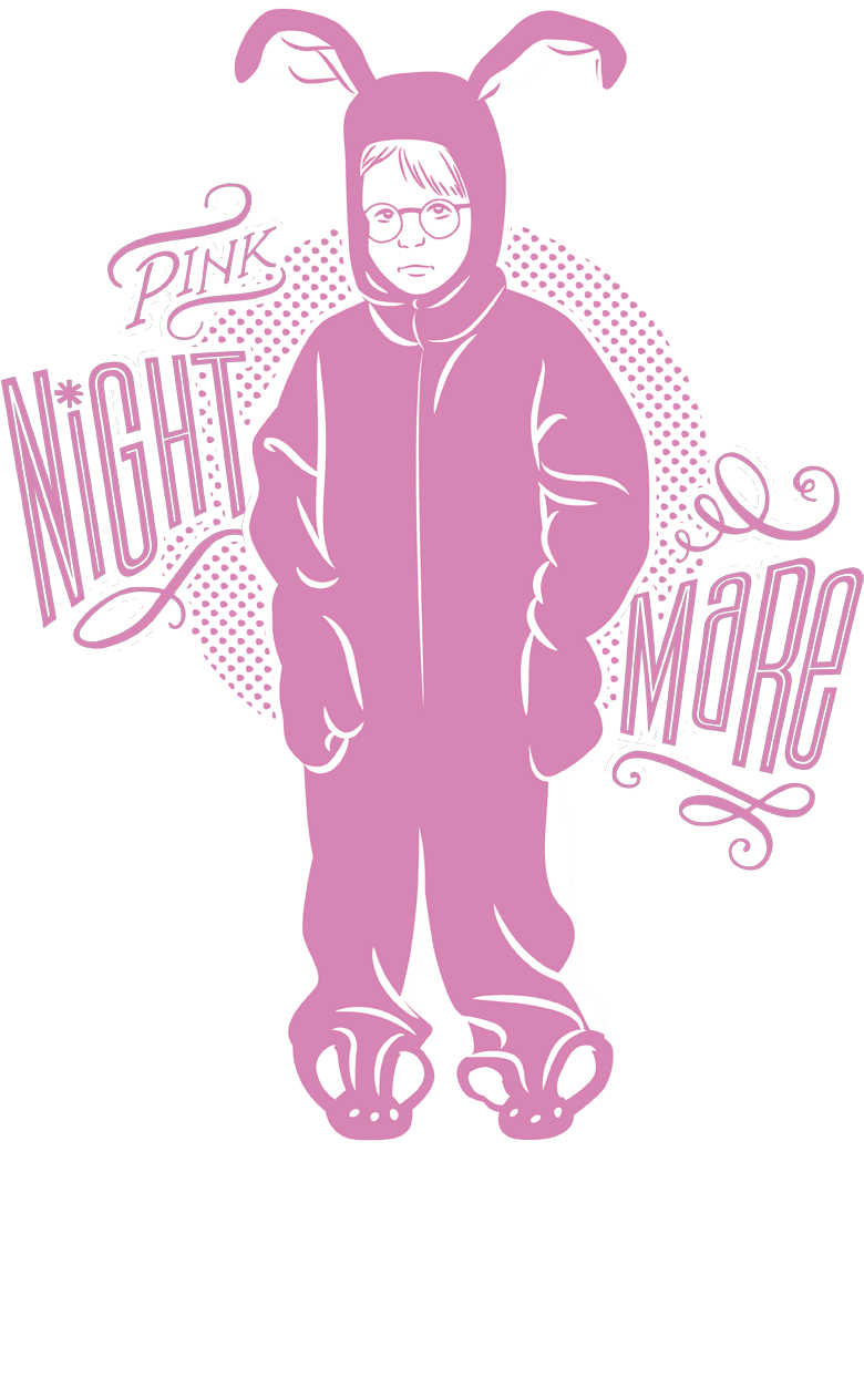 A Christmas Story Pink Nightmare Men's Tank - Pink Nightmare Holiday Photo Cards (850x1296), Png Download