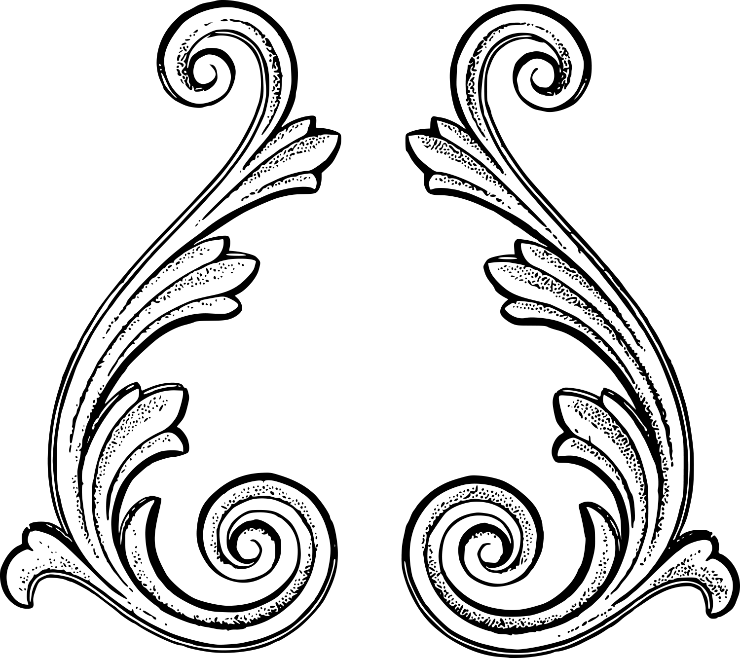 Download 5 Royalty Free Vintage Flourish Stock Art - Art Nouveau Flourishes (1500x1334), Png Download