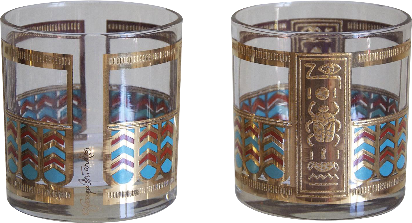 Terrific Set Of Vintage Briard Glasses With Heavy, - Pint Glass (1600x1600), Png Download