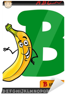 Letter B With Banana Cartoon Illustration Wall Mural - Illustration (400x400), Png Download
