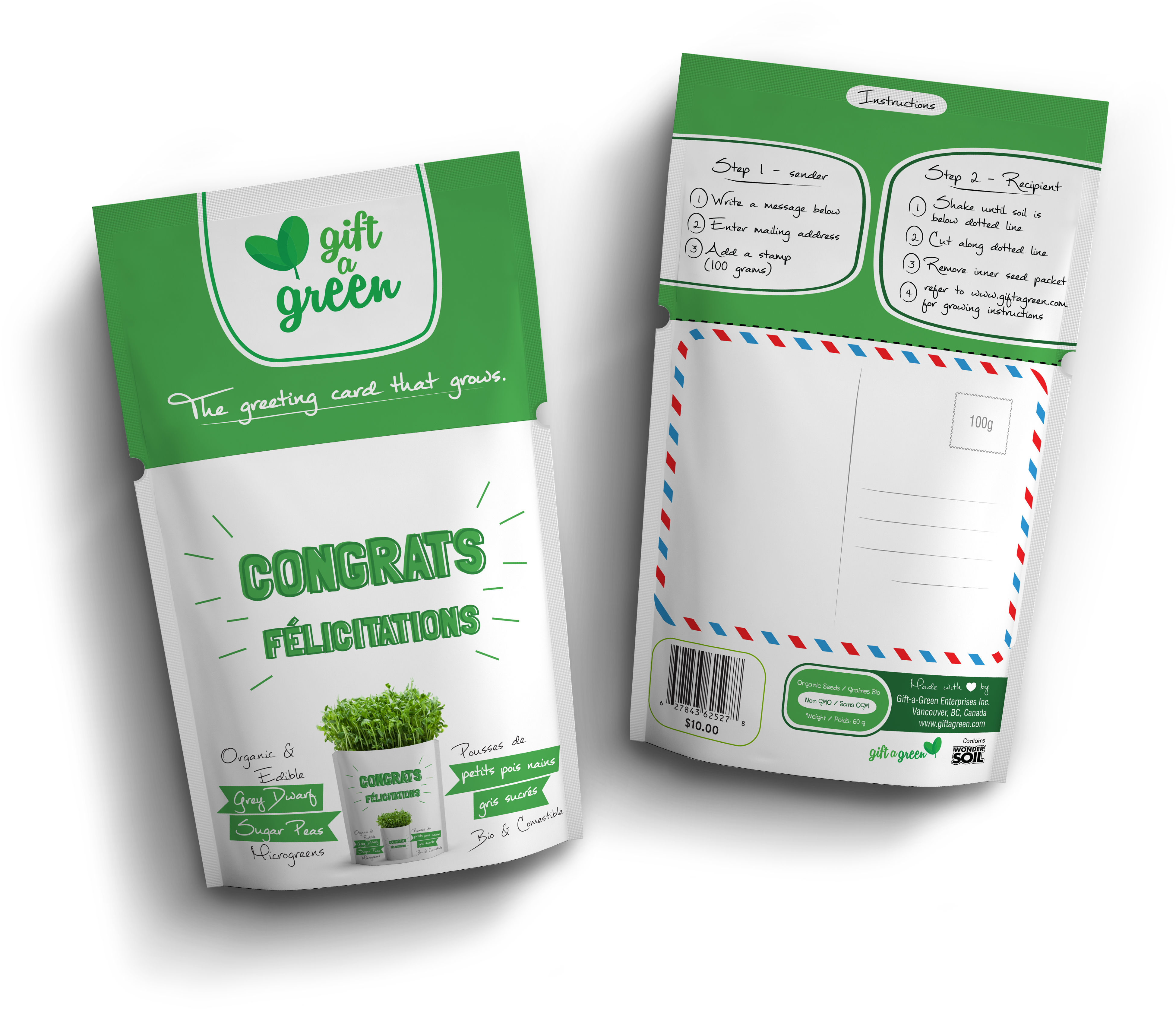 Congrats Microgreens & Tea - Gift-a-green Pouch - Merry Christmas Kohlrabi Microgreens (4961x3808), Png Download