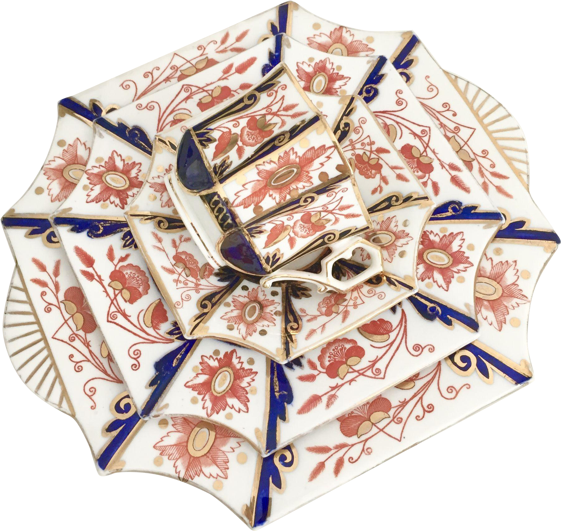 Charles Wileman Antique Teacup Quartet, "japan" Patt - Motif (1792x1792), Png Download