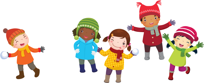 Kids Throwing Snowballs - Winter Images For Kids (812x361), Png Download