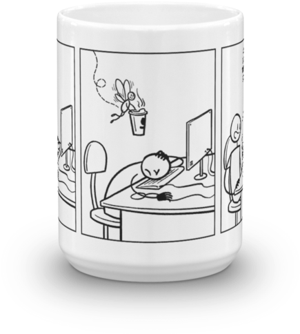 Coffee Fairy Mug - Cartoon (600x600), Png Download