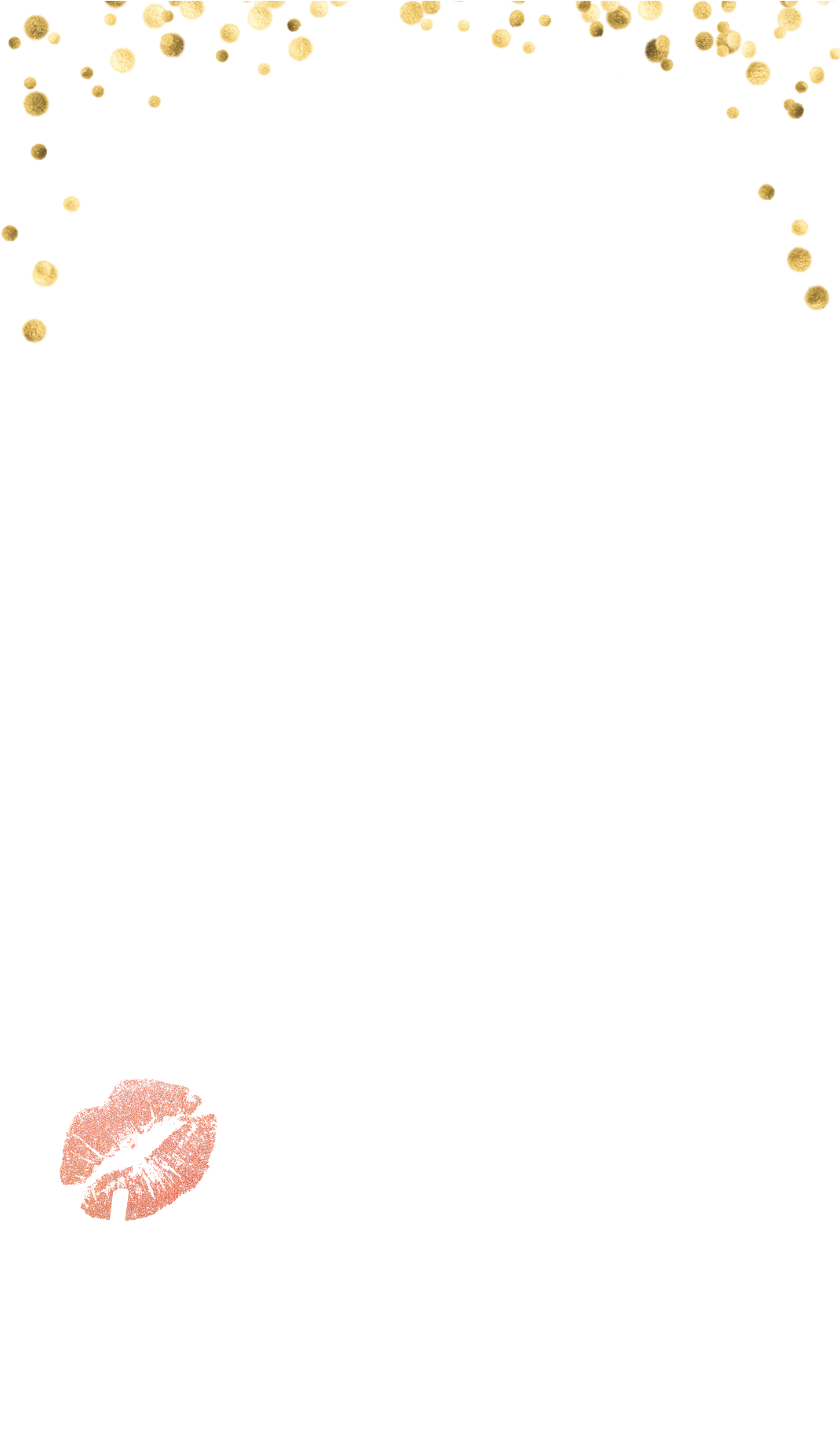 Glitter Lips - Gold Confetti Dots Png (1080x1920), Png Download