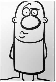 Confused Guy Cartoon Coloring Page Canvas Print • Pixers® - Chico Confundido Para Dibujar (400x400), Png Download
