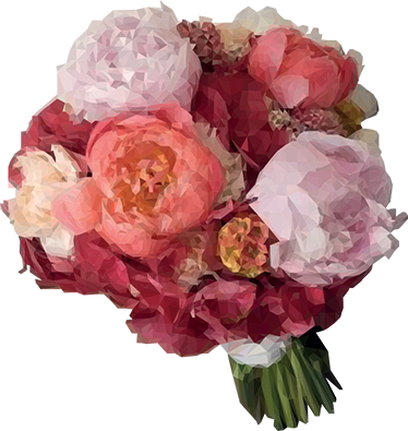Vinilo Conjunto De Flores Dibujo Poligonal - Garden Roses (374x395), Png Download