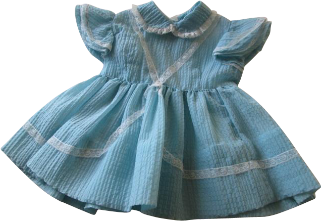 Vintage 1950s Girls Childrens Powder Blue Lace 1t Was - Tartan (635x635), Png Download