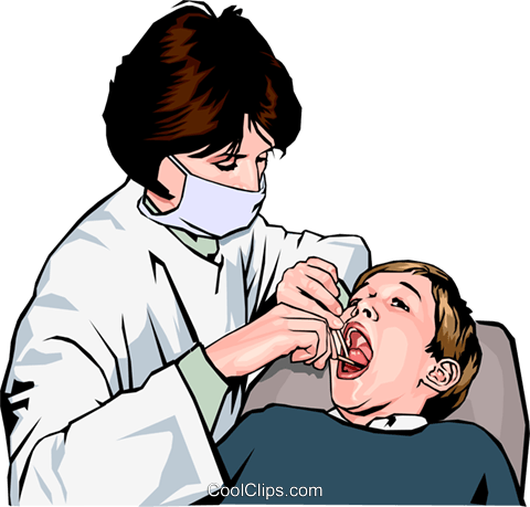 Boy At Dentist Royalty Free Vector Clip Art Illustration - Animated Picture Of Dentist (480x459), Png Download