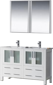 Sydney 48" White Double Sink Modern Standing Bathroom - Sydney 48" White Double Sink Modern Free Standing Bathroom (400x400), Png Download