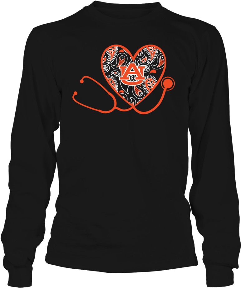 Heart Stethoscope Paisley Auburn Tigers Shirt Heart - Ole Miss Baby Shark (1000x1000), Png Download