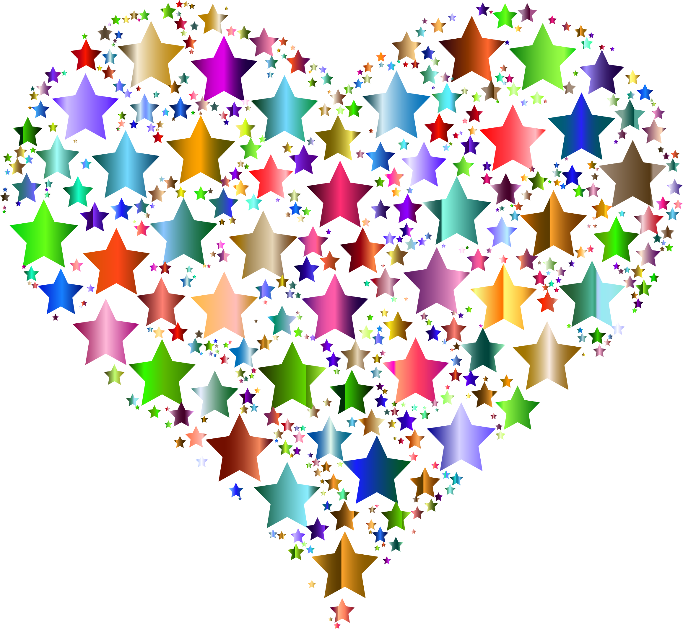 Hearts And Stars Clipart - Colorful Heart Transparent Background (2312x2132), Png Download