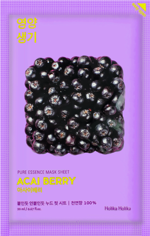 Holika Holika Pure Essence Mask Sheet (10 Types) Acai (700x933), Png Download