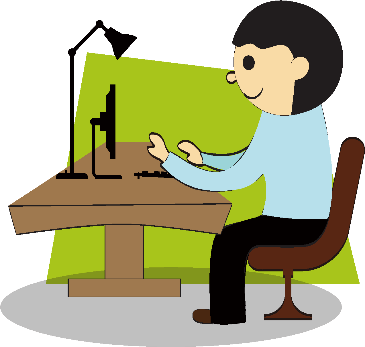 Cartoon Office Computer Elements - Técnicas Administrativas Básicas De Oficina (1772x1378), Png Download