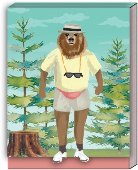Forest Bear Pocket Note Pad - Cartoon (600x600), Png Download
