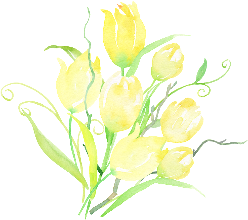Yellow Gradient Floral Transparent - Watercolor Painting (1024x1433), Png Download