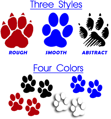 Vinyl Paw Print Decal Deluxe Package (386x400), Png Download