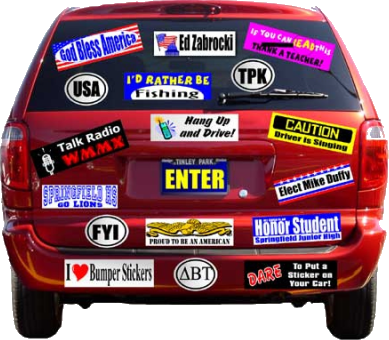 What Self-respecting Car Or Truck Would Be Seen In - Red Car Sticker Design (389x340), Png Download