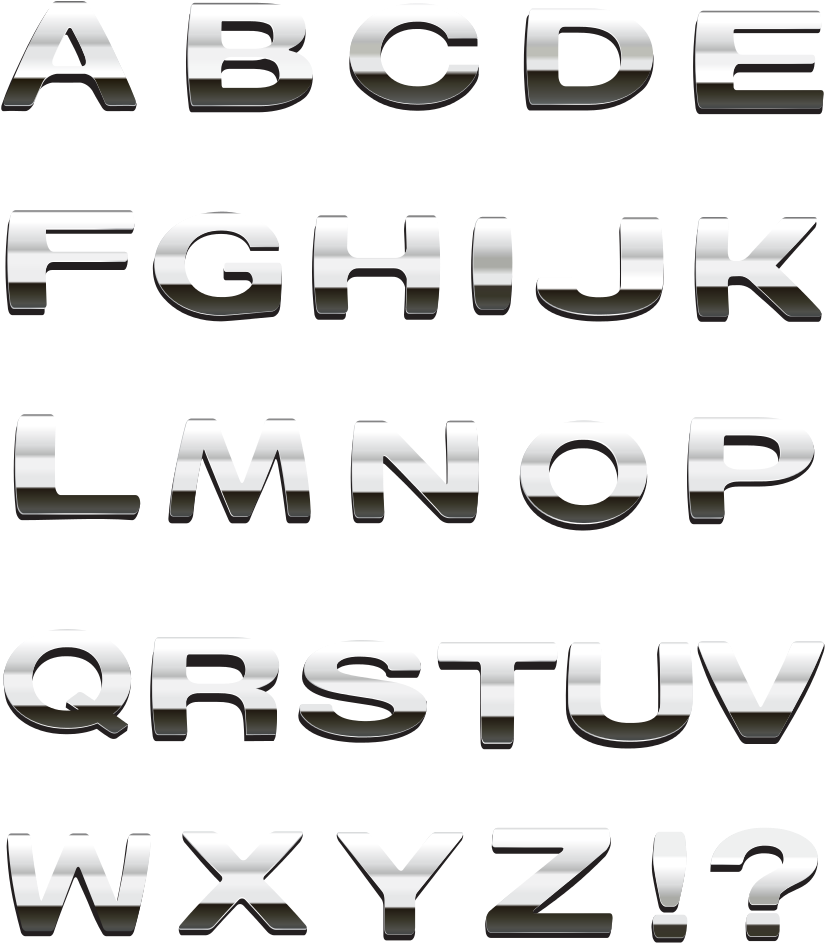 1 125 Kb - Металлические Буквы Пнг (1333x1333), Png Download