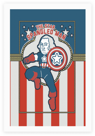 The Star Spangled Man Poster - Cartoon (484x484), Png Download