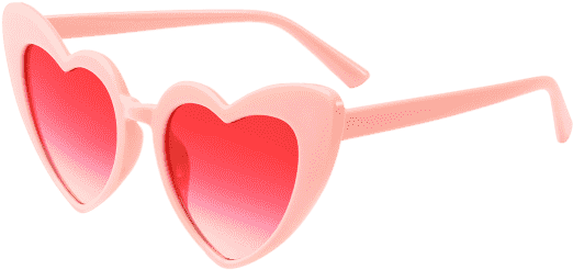 [hot] 2018 Heart Shape Sunglasses In Pink Frame Pink - Shaped Sunglasses Lentes Heart (558x744), Png Download