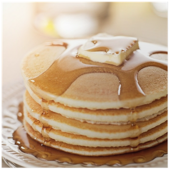 Stack Of Pancakes With Syrup And Butter Poster • Pixers® - Diner Meals (400x400), Png Download