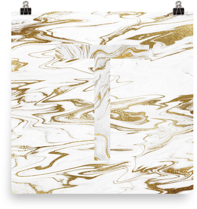 Liquid Gold Marble Letter Print, Letter T - High-heeled Shoe (1000x1000), Png Download