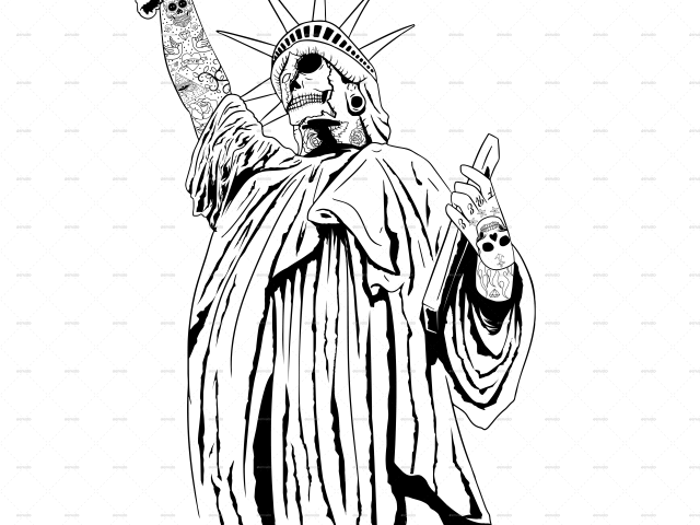 Statue Of Liberty Clipart Simple - Illustration (640x480), Png Download