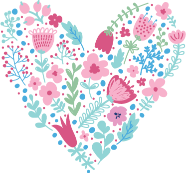 Floral Heart Wall Sticker - Journée De Deuil Perinatal (373x346), Png Download