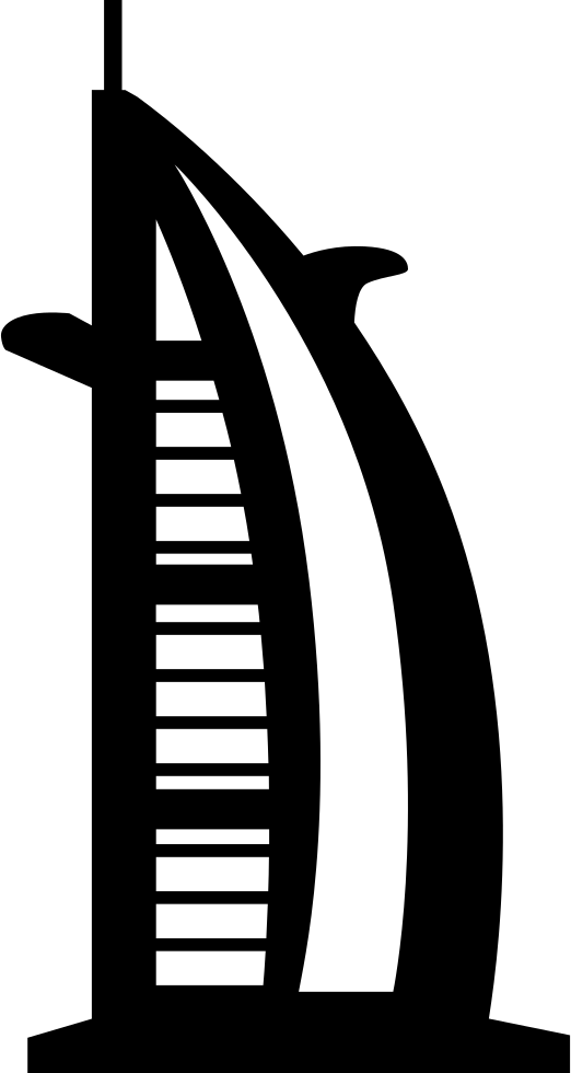 Png File Svg - Burj Al Arab Silhouette (522x980), Png Download