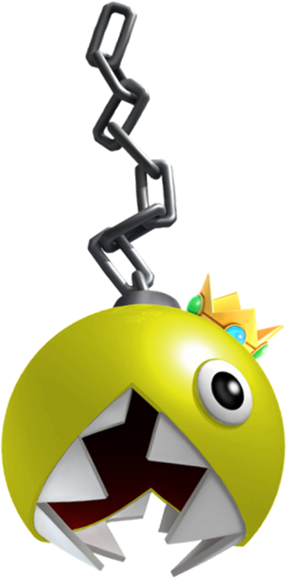 King Chomp Nsmbvr - Mario Gold Chain Chomp (316x635), Png Download