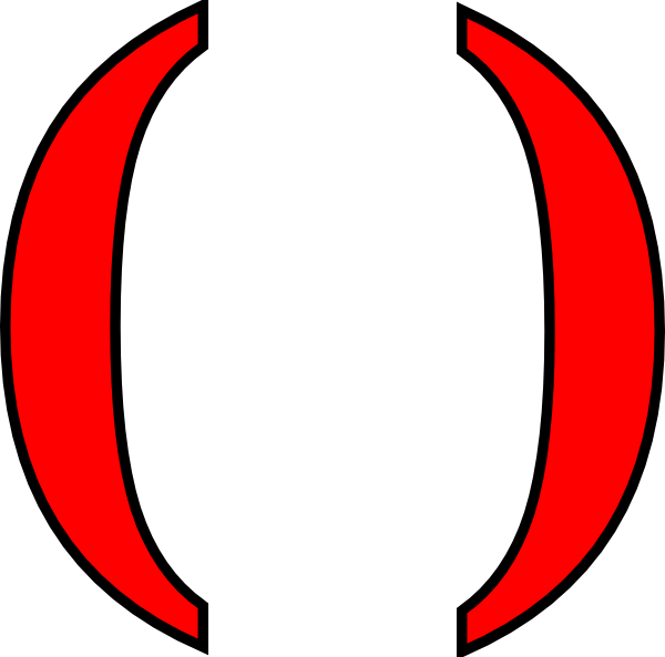 Red Parentheses Clip Art At Clker - Parentheses Clipart (600x593), Png Download
