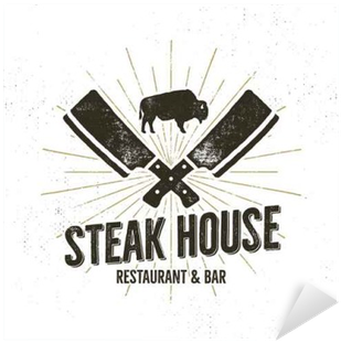 Autocolante Pixerstick Steak House Etiqueta Vintage - Steakhouse Vintage Label (400x400), Png Download
