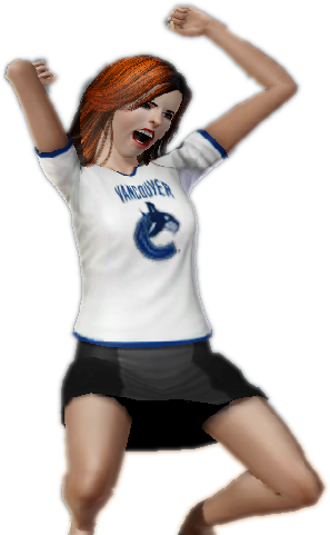 River Cheering On The Canucks - Girl (297x481), Png Download