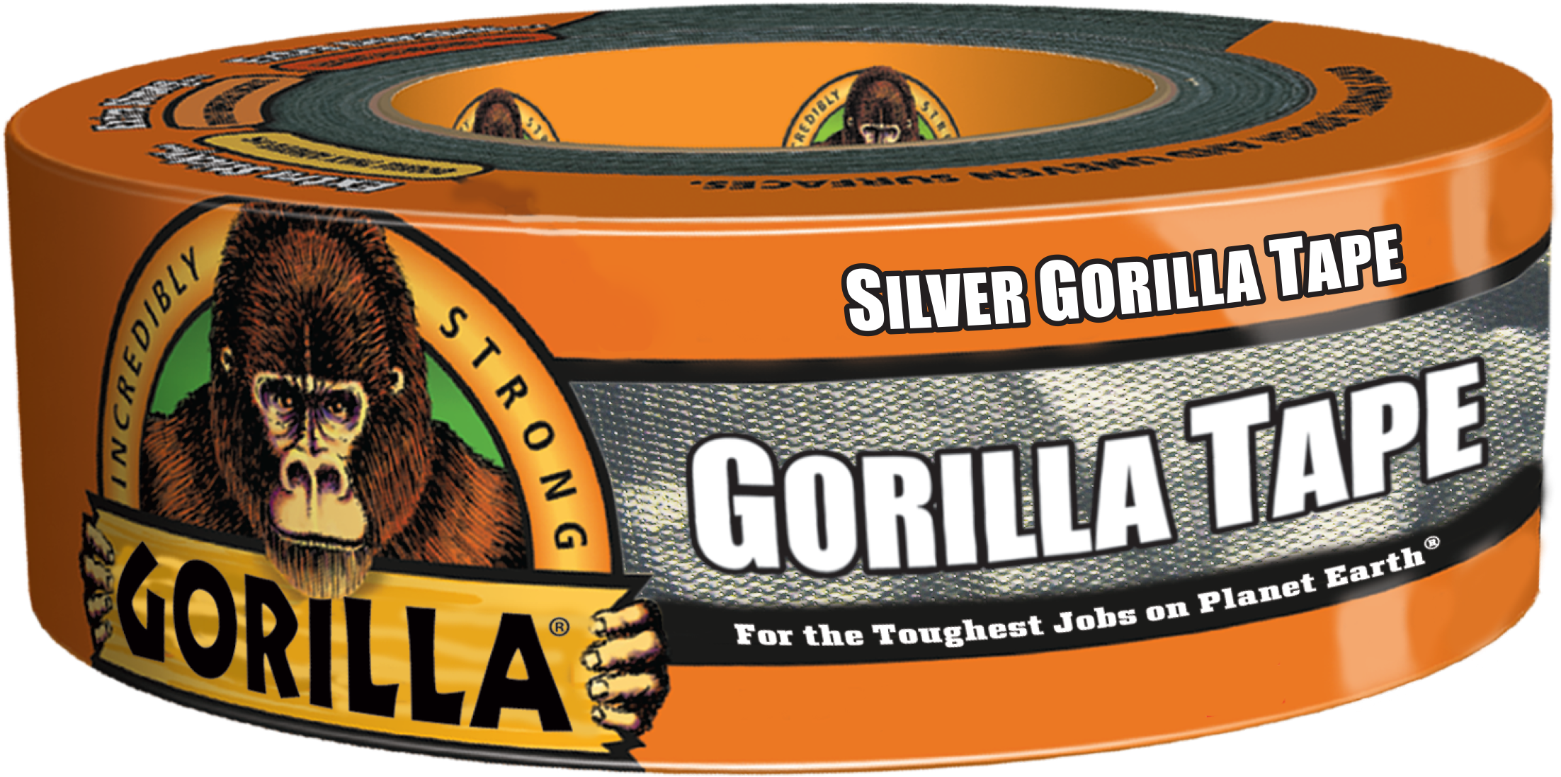 Silver Tape 35yd - Gorilla Tape Silver (2400x1194), Png Download