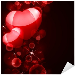 Vinilo Pixerstick Fondo Abstracto De Corazones Rojos - Red (400x400), Png Download