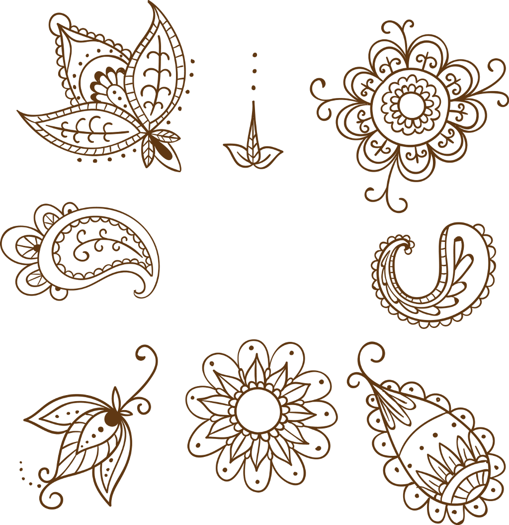 Body Tattoo Art Henna Drawing Traditional Mehndi Clipart - Plantillas Tatuajes Henna Mano (1024x1055), Png Download