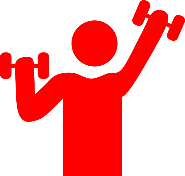 Red Gym Clip Art At Clker - Fitness Clipart Black And White (600x571), Png Download