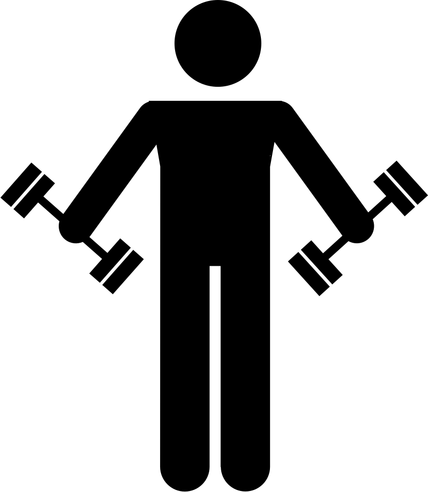 Man Lifting Weight - Dumbbell Exercise Icon (853x981), Png Download