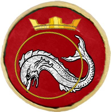 Leaping Dolphin - Heraldic Dolphin (531x576), Png Download