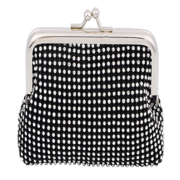 Crystal Rhinestone Classic Pleated Stylish Small Coin - Handbag (785x785), Png Download