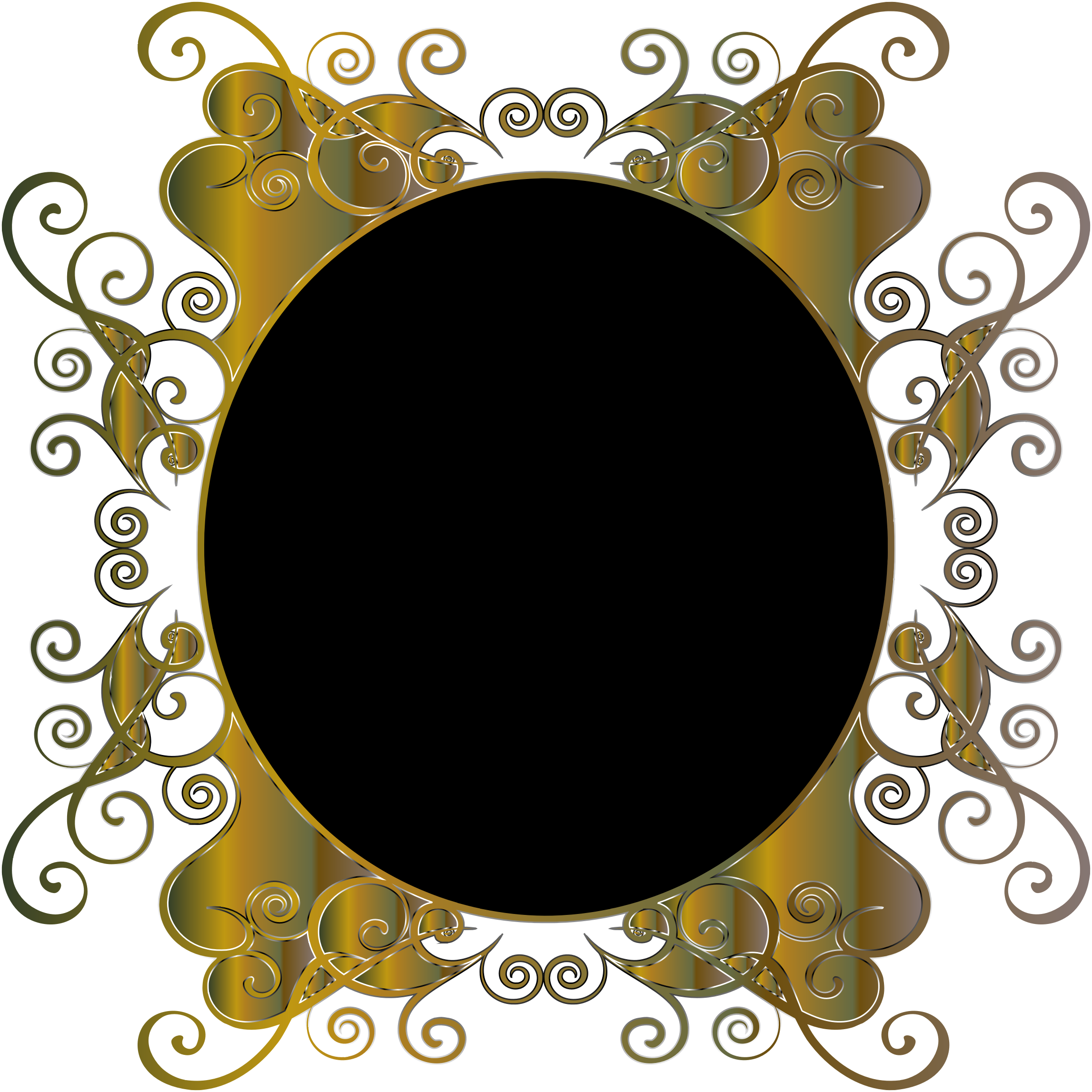Golden Oval Frame Png For Kids - Portable Network Graphics (2294x2294), Png Download