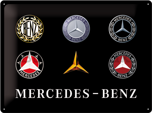 Mercedes-benz - Mercedes Benz Vintage Tin Sign (500x500), Png Download
