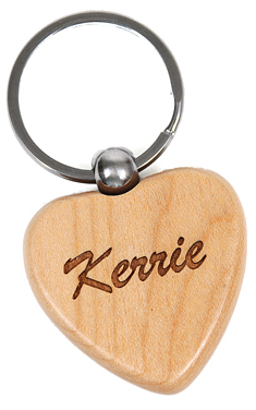Maple Heart Keychain - Wooden Keychain With Name (375x375), Png Download